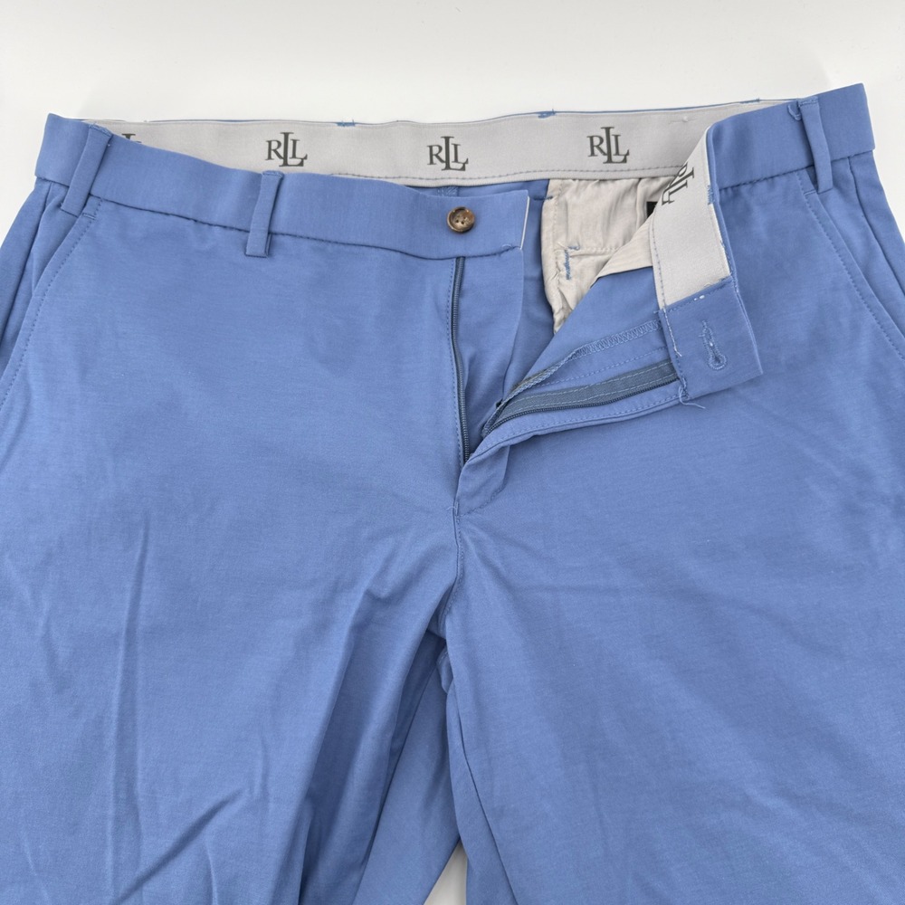 Lauren Ralph Lauren Chino Pants Men 36W X 30L Blue Solid Cotton Blend Stretch
